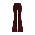 Bordeaux Cotton Flared Jeans