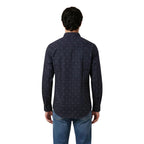 Blue Cotton Pattern Shirt