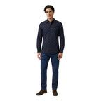 Blue Cotton Pattern Shirt
