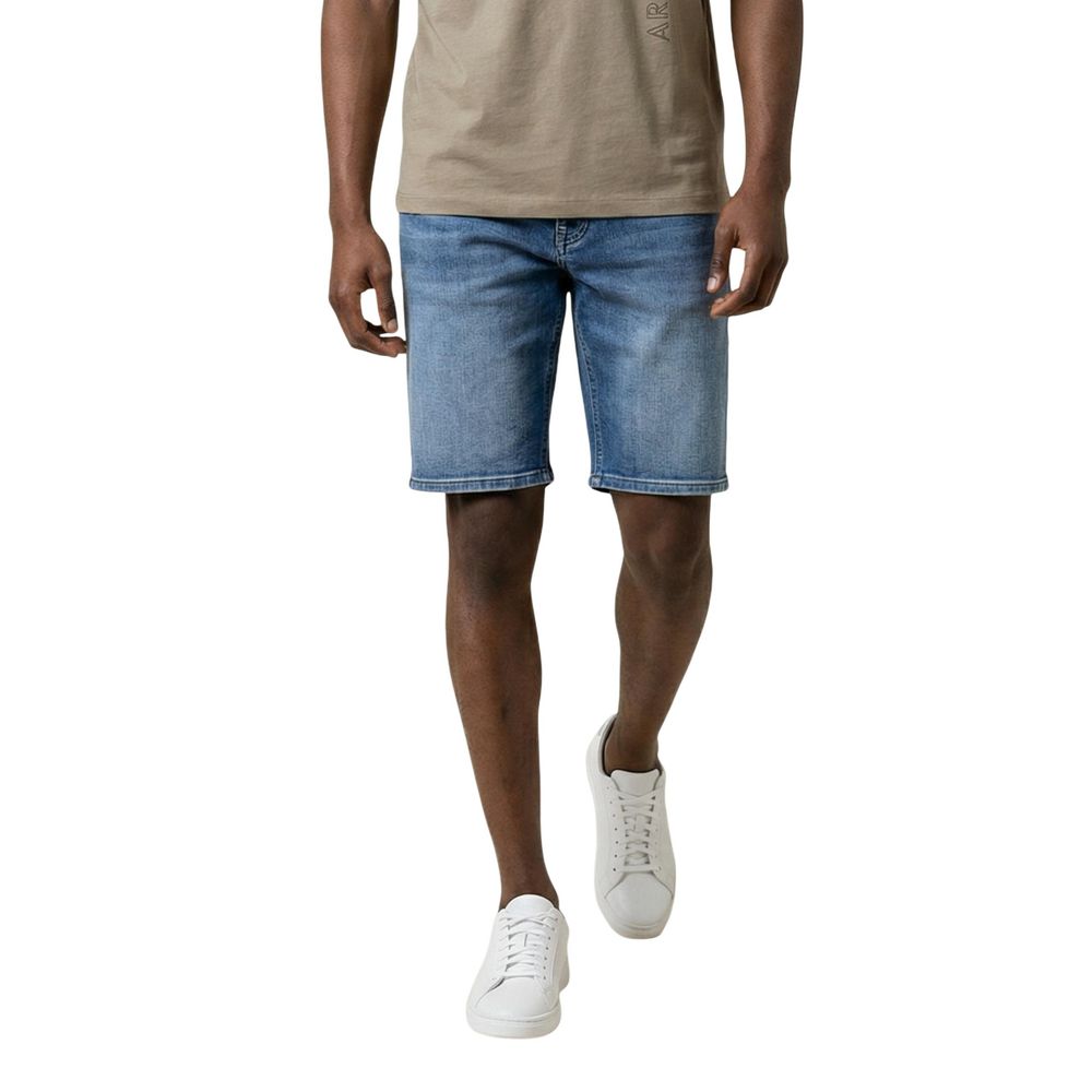 Blue Cotton Bermuda Shorts