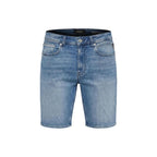 Blue Cotton Bermuda Shorts
