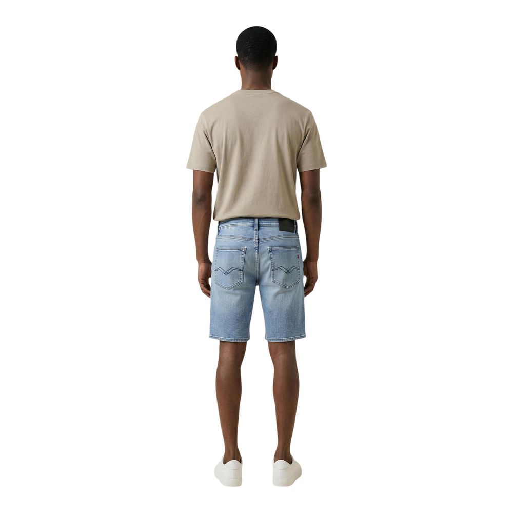 Blue Cotton Bermuda Shorts