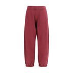 Purple Cotton Casual Pants
