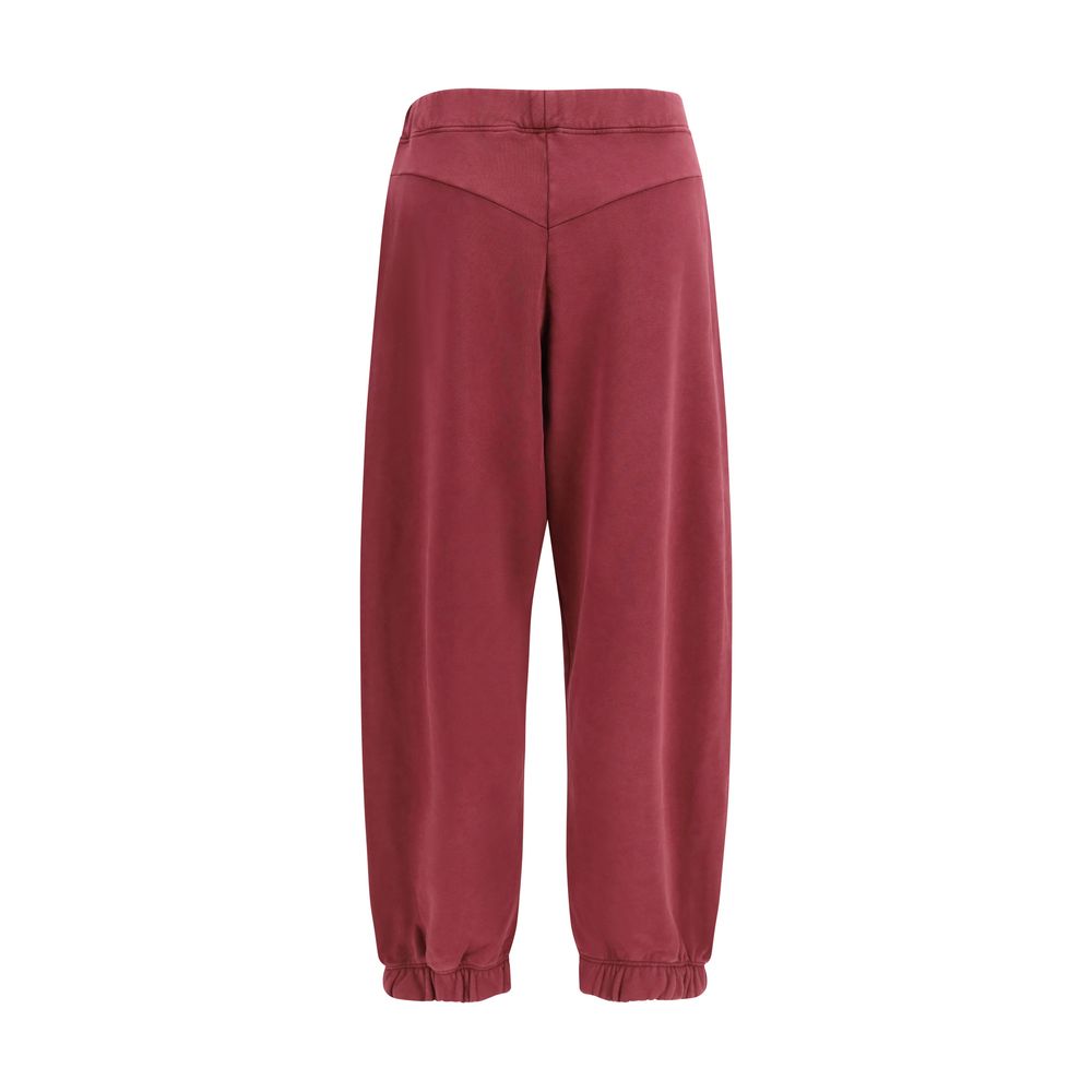 Purple Cotton Casual Pants