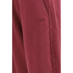 Purple Cotton Casual Pants
