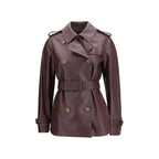 Bordeaux Calf Leather Bos Taurus Coat