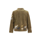 Brown Suede Leather Full-Length Jacket