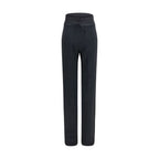 Black Viscose Casual Pants