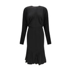 Black Acetate Casual Dress