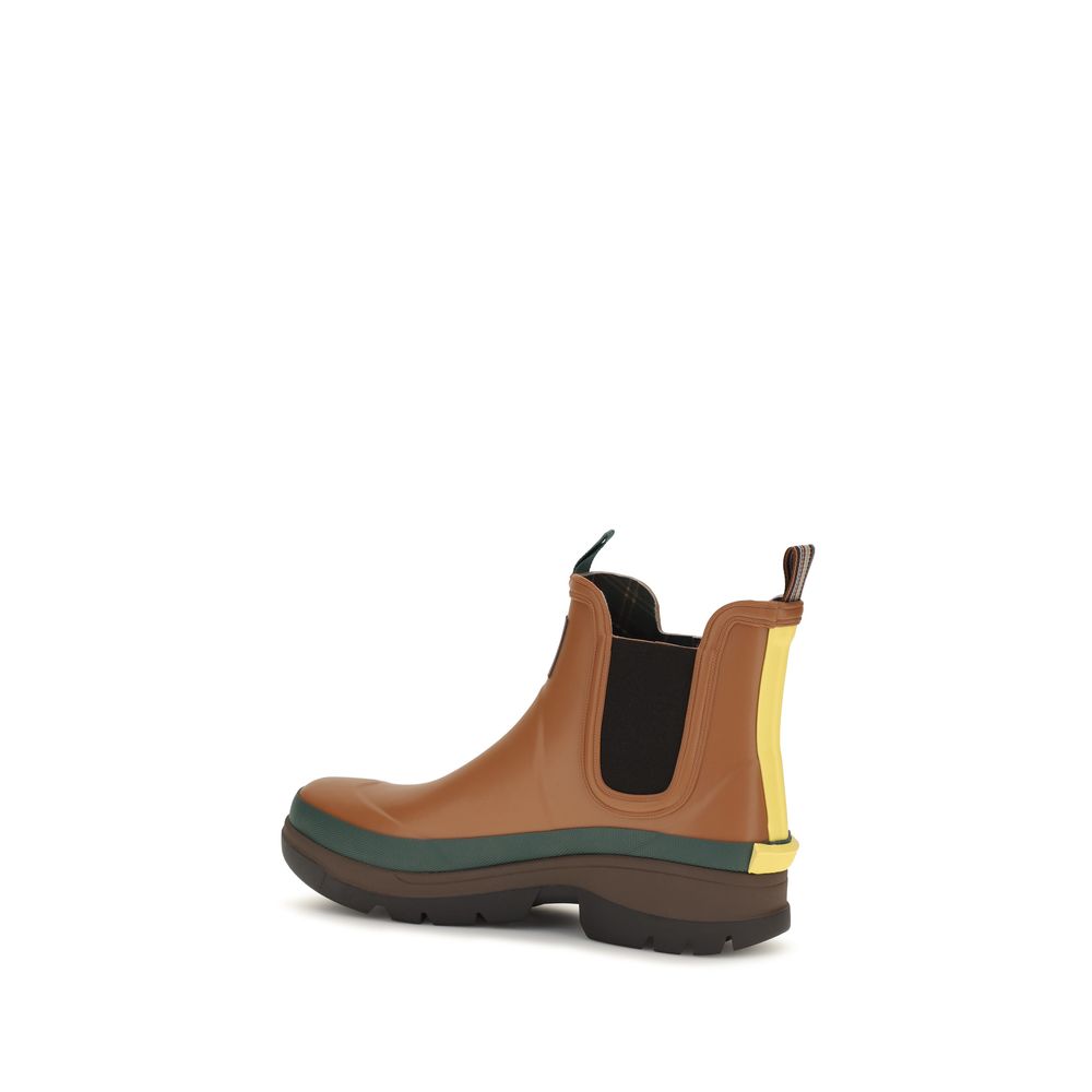 Brown Rubber Chelsea Boots