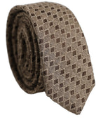 Brown Patterned Wool Adjustable Necktie Men Accessory Tie