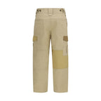 Beige Cotton Cargo Pants