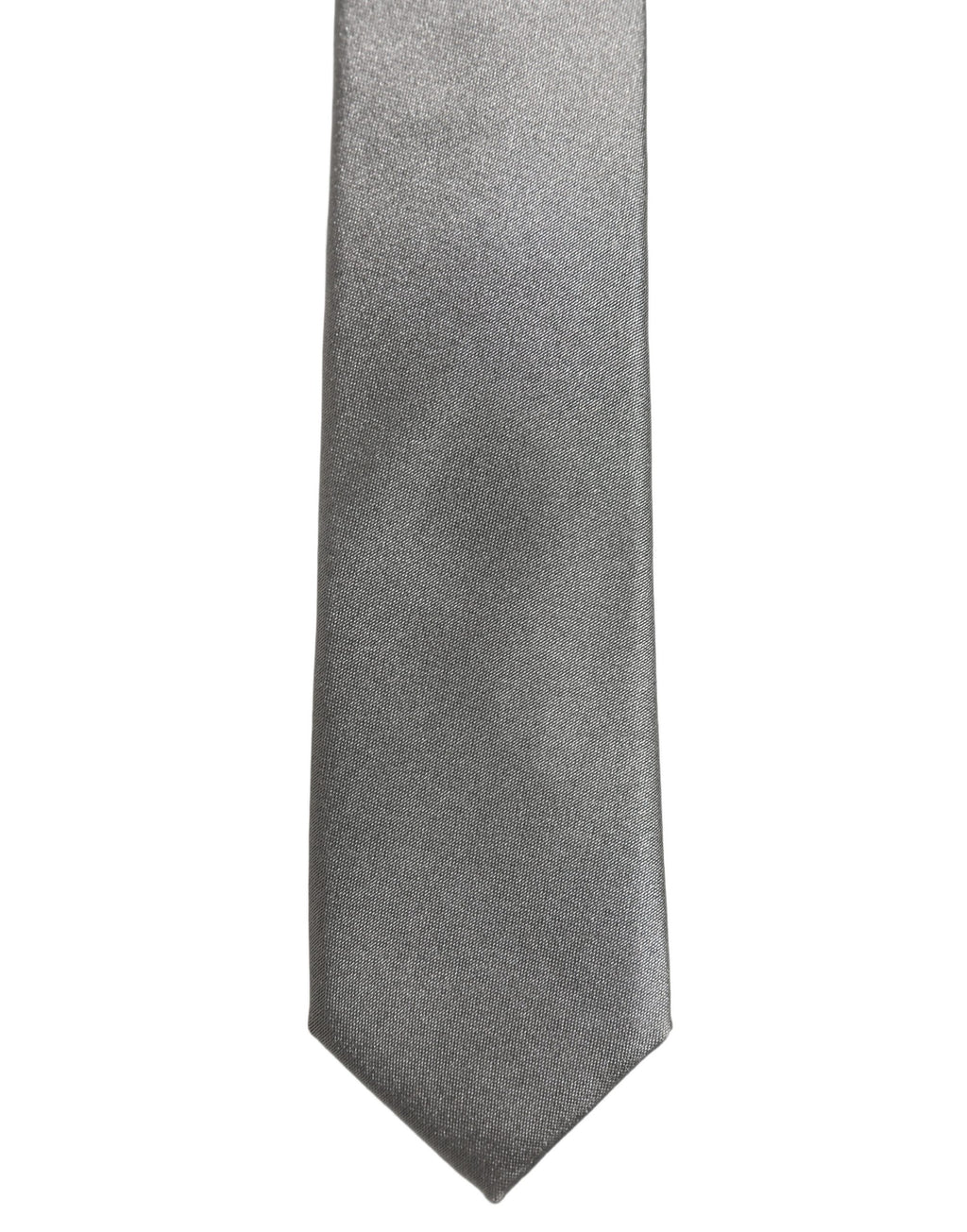 Gray Satin 100% Silk Adjustable Tied Men Necktie Tie