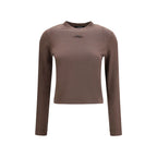 Brown Cotton Long Sleeve T-Shirt