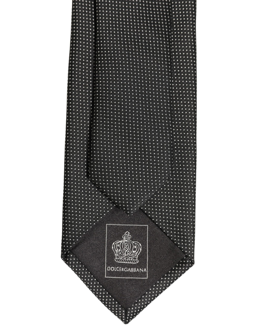 Black Silk Micro Polka Dot Adjustable Tied Necktie Tie