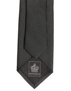 Black Silk Micro Polka Dot Adjustable Tied Necktie Tie