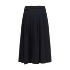 Black Wool Oves Aries Midi Skirt