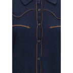 Blue Cashmere Dress Shirt