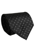 Black Jacquard Silk Adjustable Men Necktie Accessory Tie