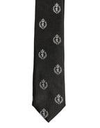 Black Crest Emblem Silk Adjustable Necktie Accessory Tie