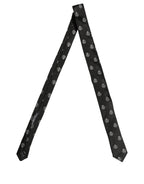 Black Crest Emblem Silk Adjustable Necktie Accessory Tie