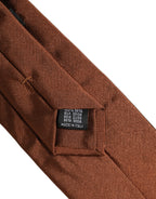Brown Silk Classic Adjustable Men Necktie Accessory Tie