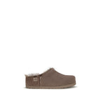 Brown Nubuc Leather Clogs