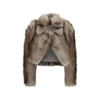 Gray Polyester Full-Length Jacket