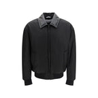 Black Nylon Bomber