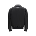 Black Nylon Bomber