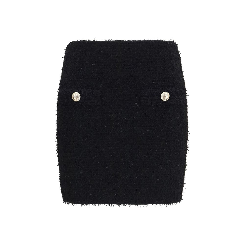 Black Viscose Mini Skirt