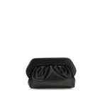 Black Recycled Leather Clutch Bag