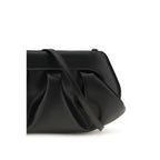 Black Recycled Leather Shoulder Bag