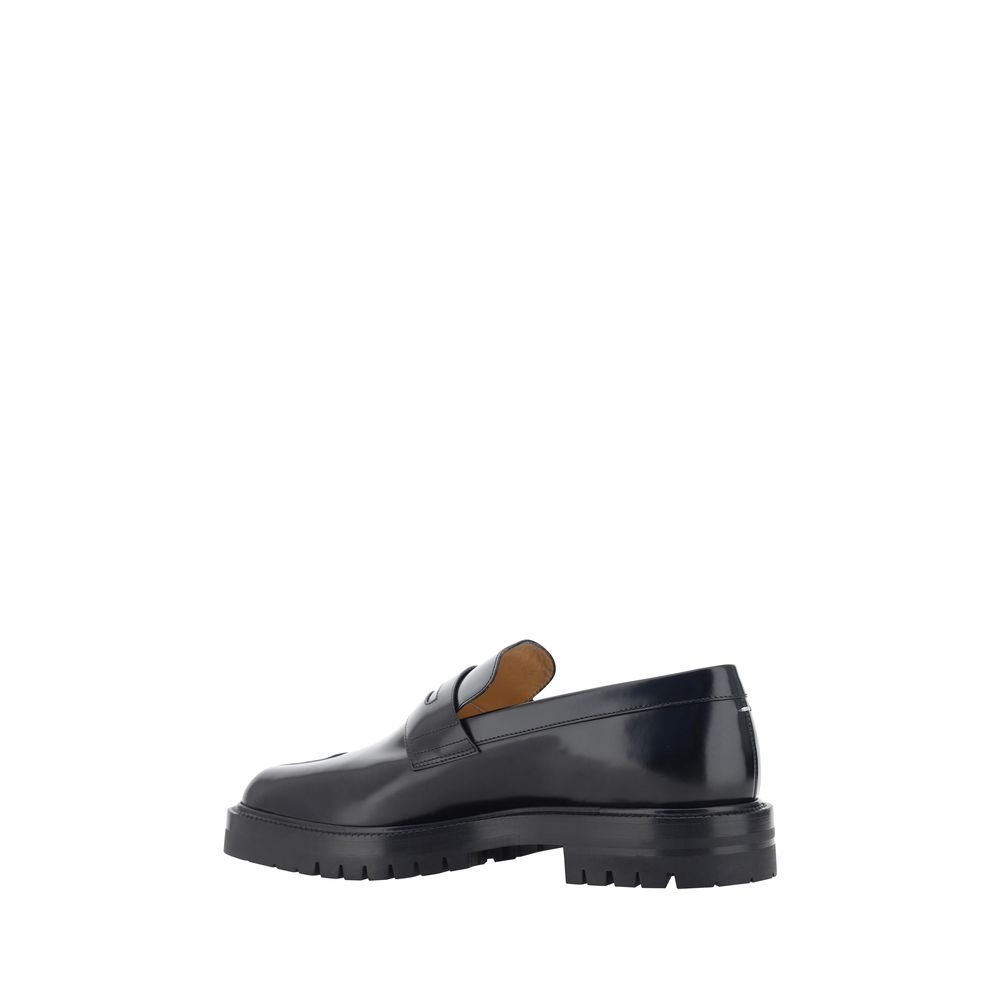 Black Calf Leather Bos Taurus Slip-On Loafers