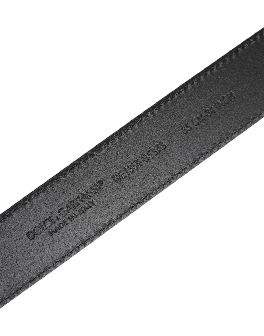 Black Grained Leather Gold Metal Buckle Belt