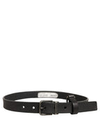 Black Leather Antique Finish Buckle Belt