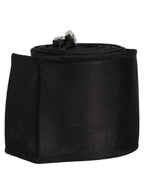 Black Satin Silk Wide Band Waist Cintura Belt