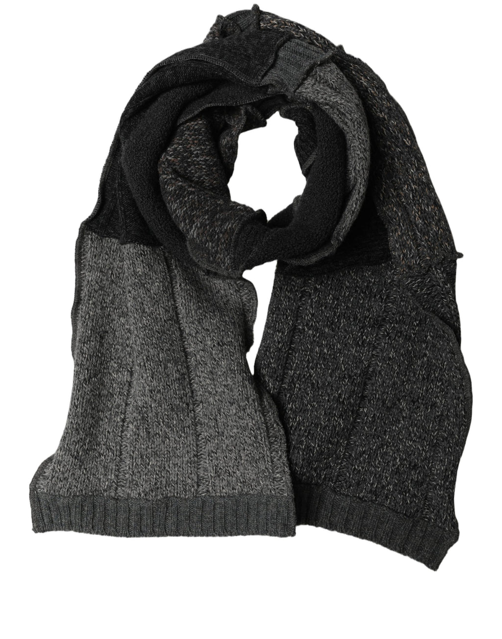 Multicolor Patchwork Wool Knit Shawl Scarf