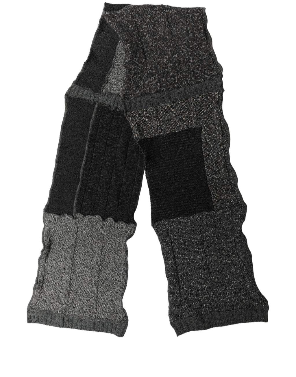 Multicolor Patchwork Wool Knit Shawl Scarf