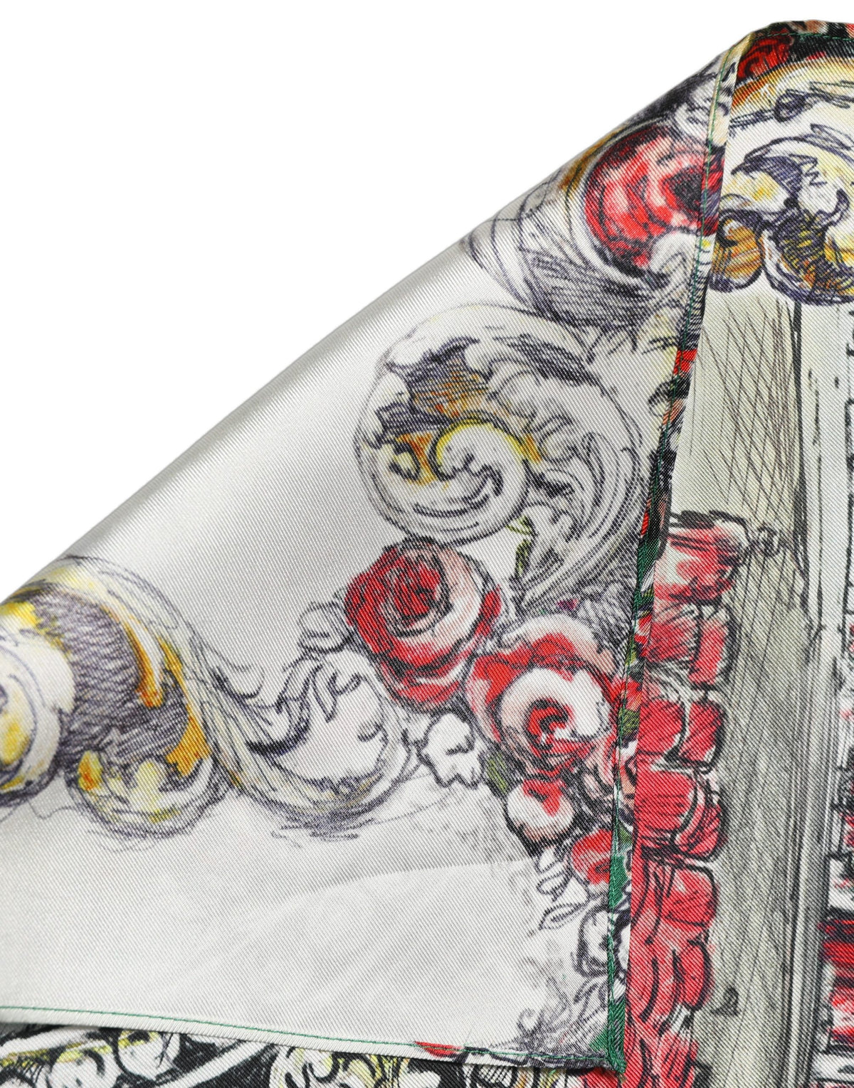Multicolor Silk Printed Square Foulard Scarf