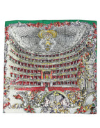 Multicolor Silk Printed Square Foulard Scarf