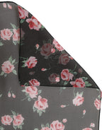 Black Silk Floral Chiffon Long Stole Scarf