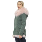 Green Cotton Women Jacket