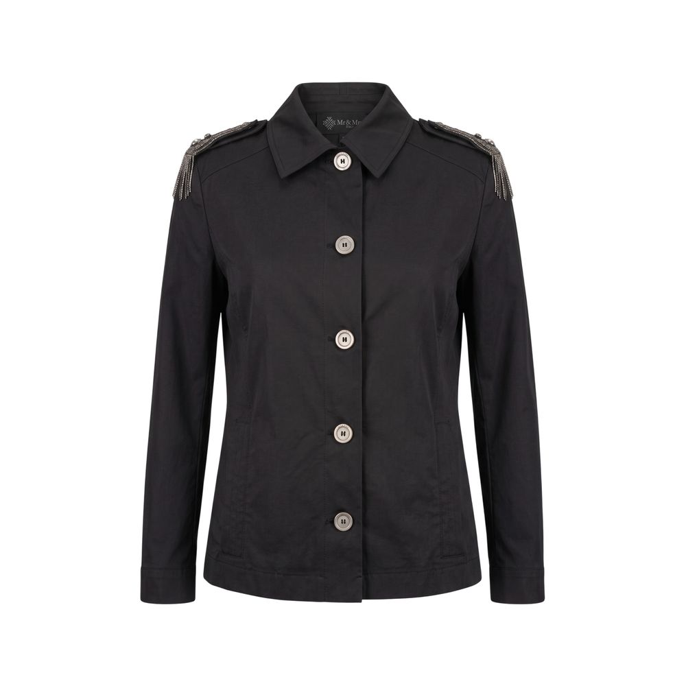 Black Cotton Women Jacket
