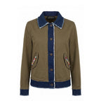 Green Cotton Women's Jacket