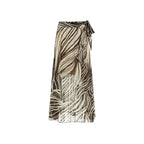 Brown Polyester Long Skirt
