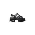 Black Leather Platform Sandals