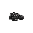 Black Leather Platform Sandals