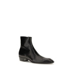 Black Calf Leather Bos Taurus Ankle Boots