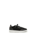 Black Nubuc Leather Athletic Sneakers